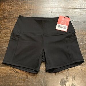 NWT Along Fit 5"  High waisted Black Biker Squat Proof Shorts